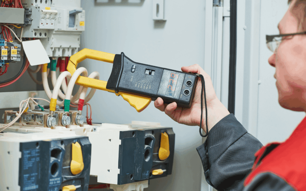 Instrumento de comprobación eléctrica en entorno industrial